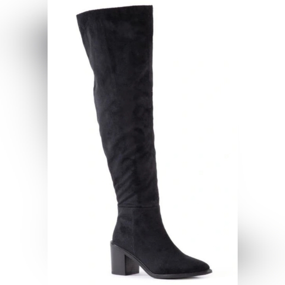 Sexy Chic Seychelles Black Microsuede OTK Boots - Picture 6 of 7